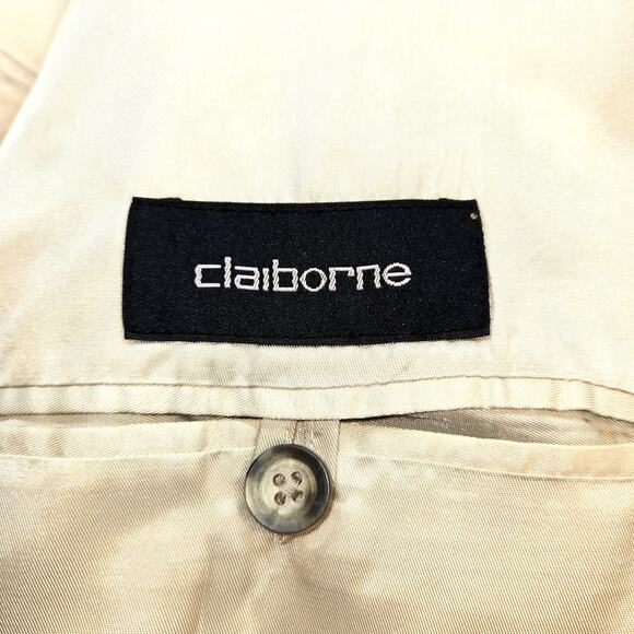 Claiborne 44R Men's Blazer Tan Suit Coat Sport Jacket 3 Buttons 44 Regular Large - Picture 3 of 7